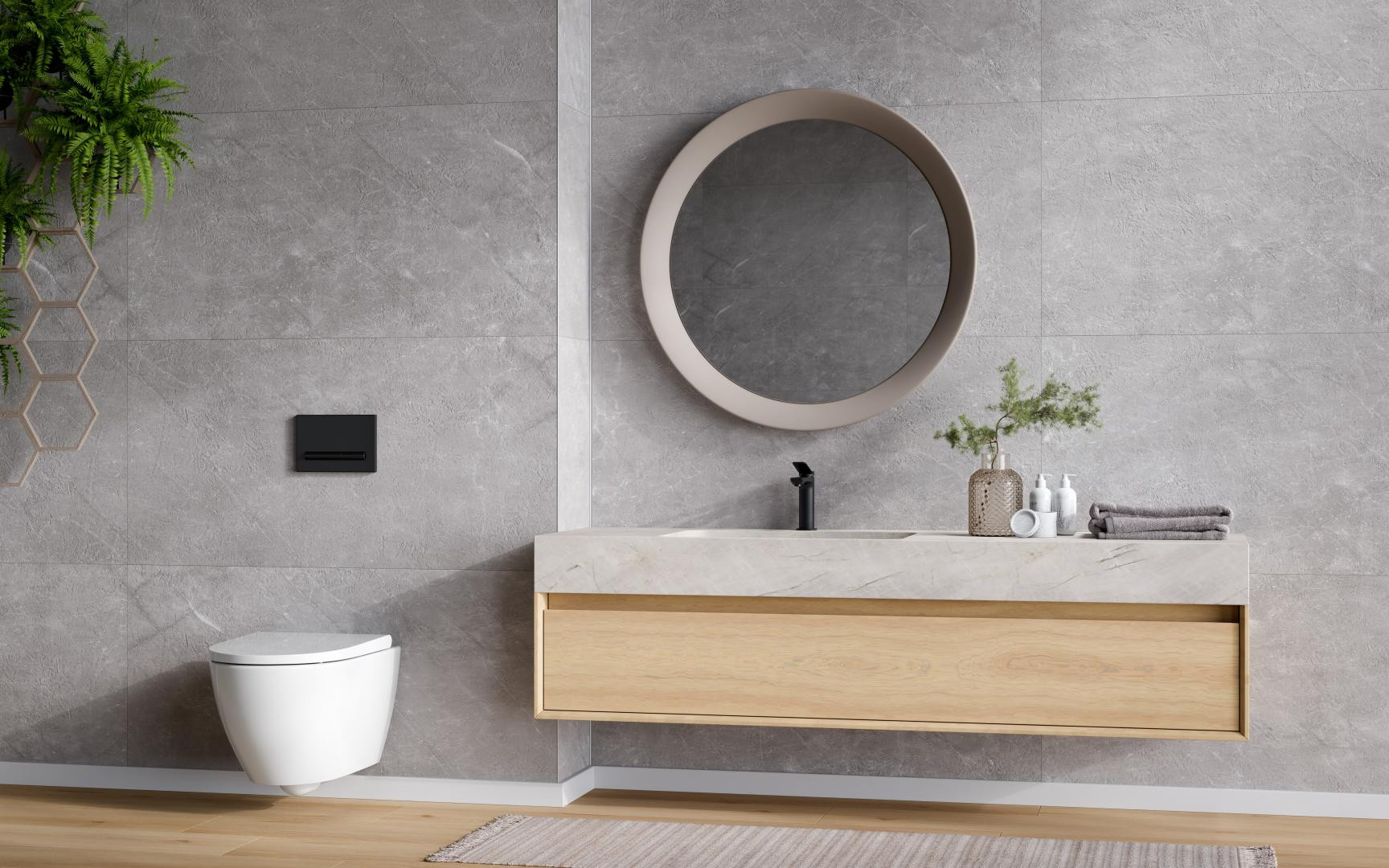 Стеновые панели, минеральная плитка MODEE Mineral Tiles – Monreale Grey