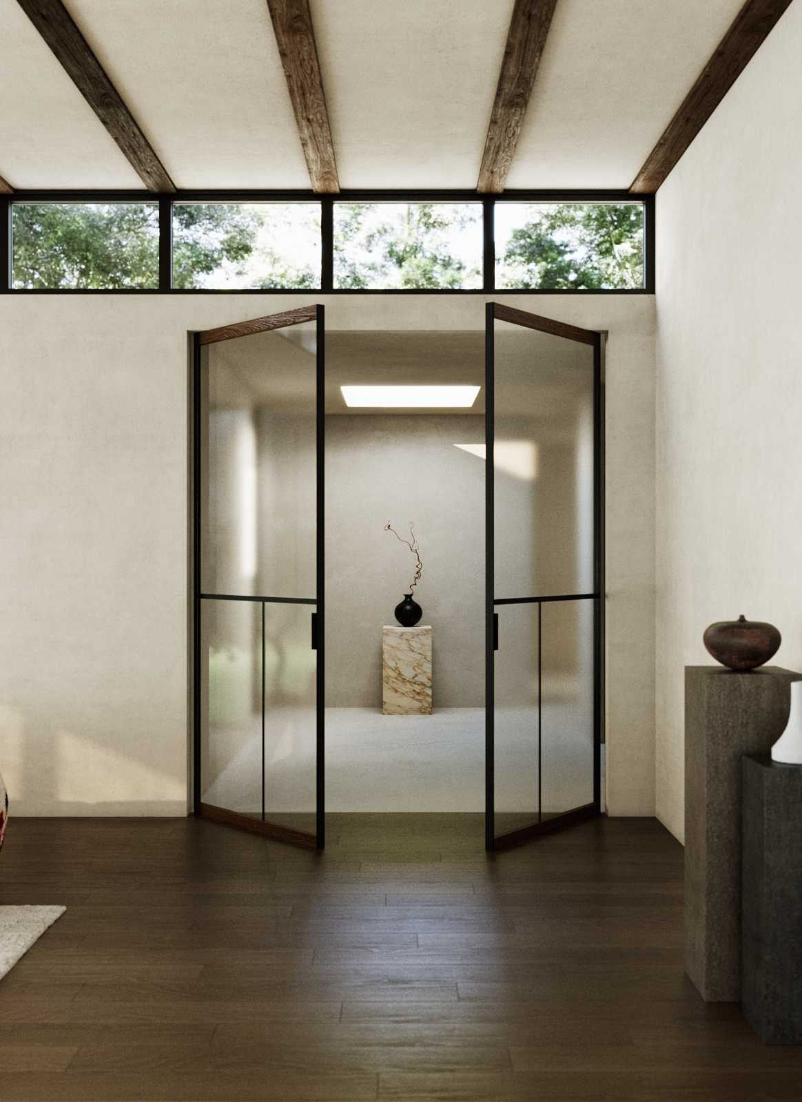 Стеклянные двери Сёдзи