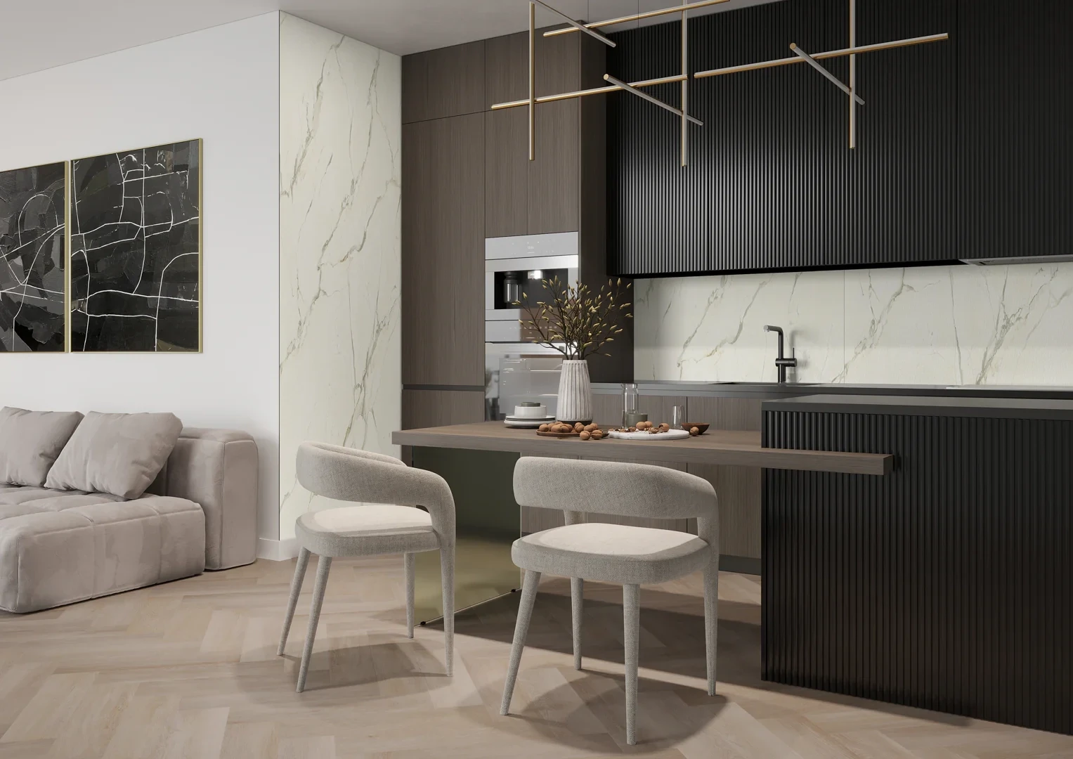 Стеновые панели MODEE Mineral Slabs – Pietra Santa White