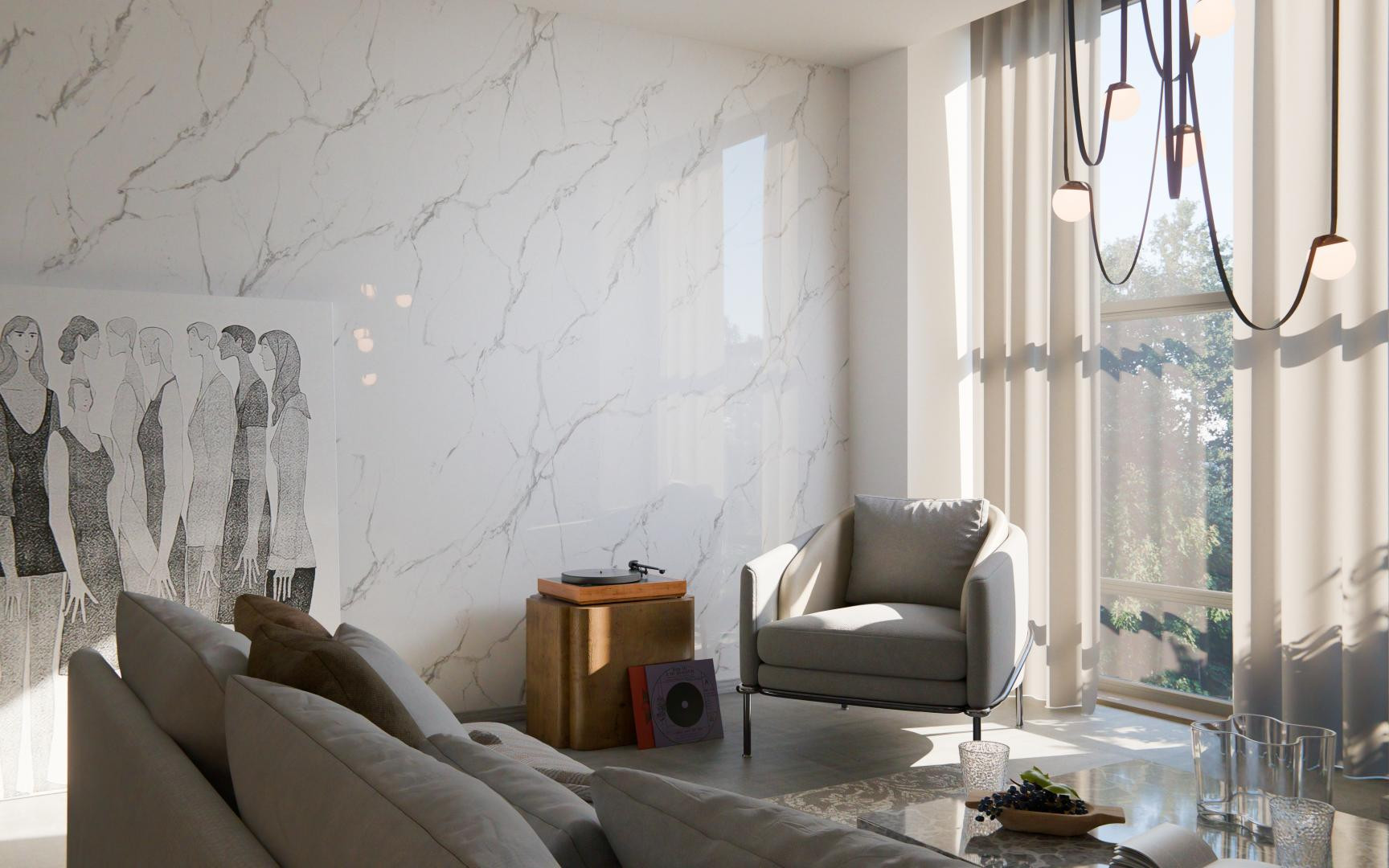 Стеновые панели MODEE Mineral Walls – Pietra Santa White